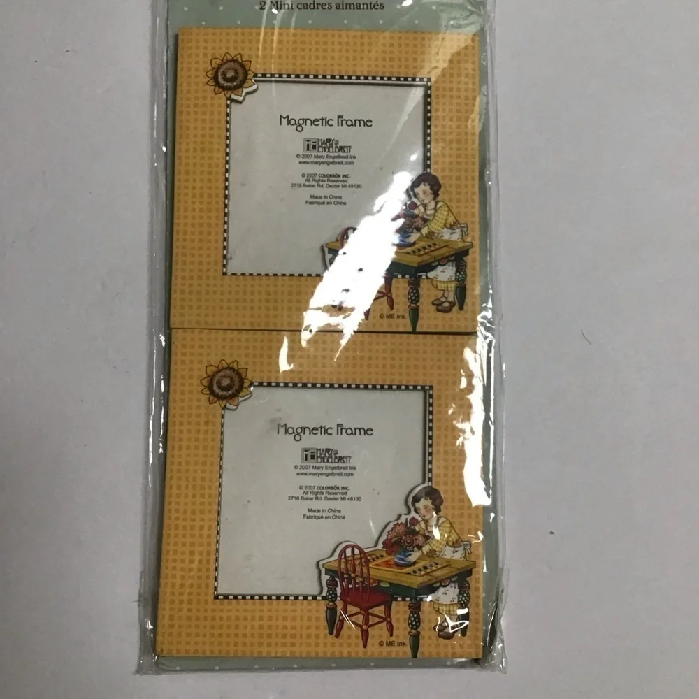 Mary Engelbreit 2 Mini Magnetic Photo Frames 3.5x3.5